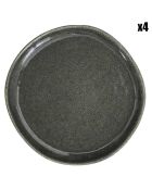 4 Assiettes Black forest noires - D.20.7x1.9 cm