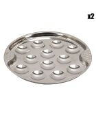 2 Teller für 12 silberne Schnecken - D.19 cm