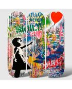 Ensemble de tableaux Banksy multicolore - 20x70 cm