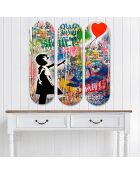 Ensemble de tableaux Banksy multicolore - 20x70 cm