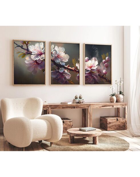 Ensemble de tableaux Fleurs  multicolore - 70x50 cm