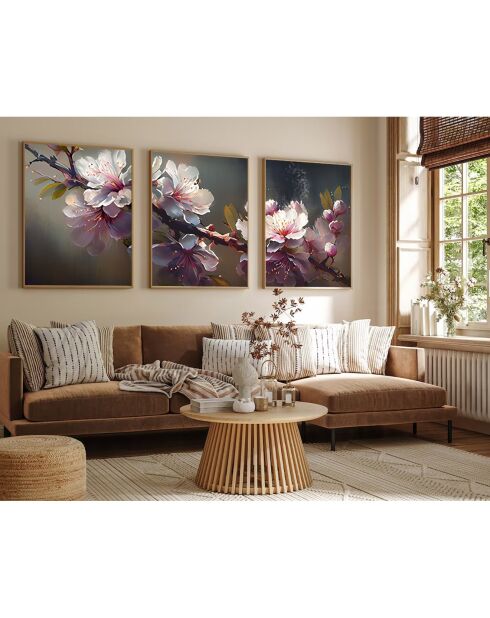 Ensemble de tableaux Fleurs  multicolore - 70x50 cm