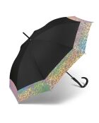 Parapluie de marche noir avec bordure pailletée noir