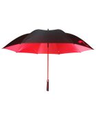 Parapluie droit à bandoulière noir/rouge