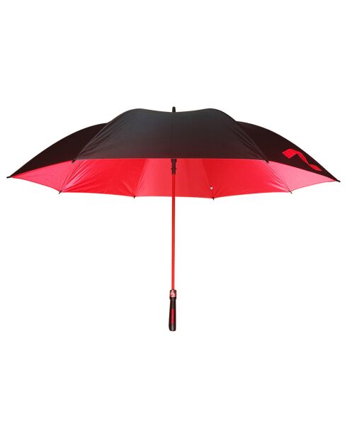 Parapluie droit à bandoulière noir/rouge