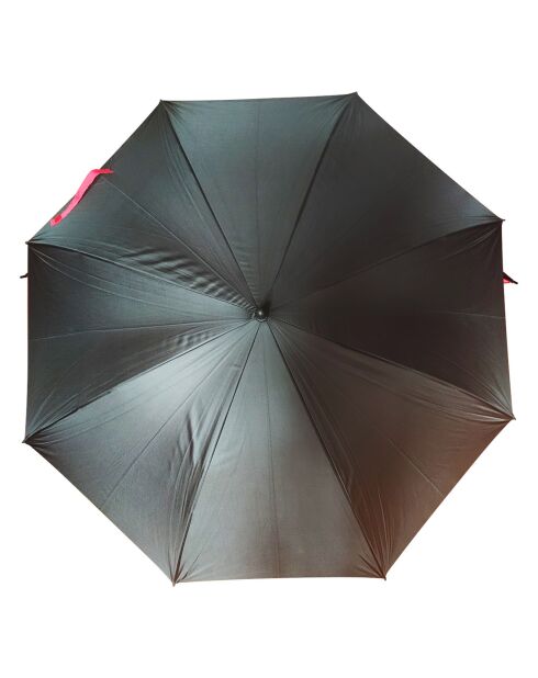 Parapluie droit à bandoulière noir/rouge