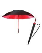 Parapluie droit à bandoulière noir/rouge