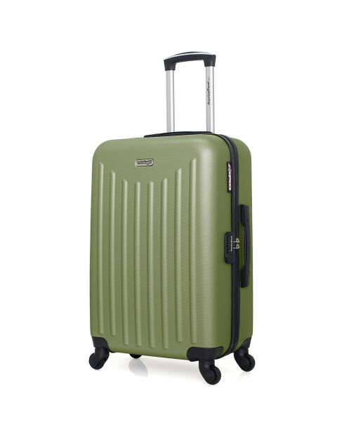 Valise Moyen Séjour 4 roues simples Brooklyn 65 cm vert kaki
