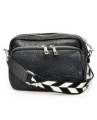 Sac bandoulière en Cuir noir - 17x21x5 cm