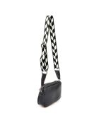 Sac bandoulière en Cuir noir - 17x21x5 cm