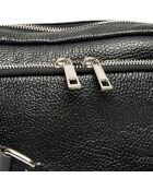 Sac bandoulière en Cuir noir - 17x21x5 cm