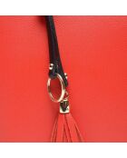 Sac à main en Cuir rouge/noir - 23.5x36x12 cm