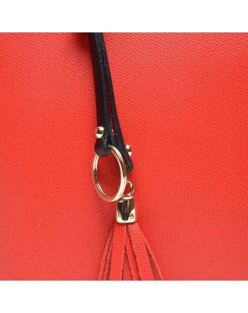 Sac à main en Cuir rouge/noir - 23.5x36x12 cm