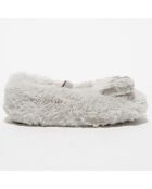 Chaussons Lapin en fausse fourrure gris