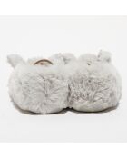 Chaussons Lapin en fausse fourrure gris