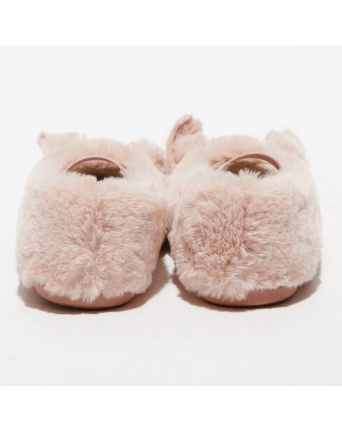 Chaussons Lapin en fausse fourrure roses