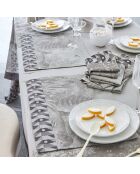 4 tovagliette in argento della Foresta Incantata - 50x36 cm