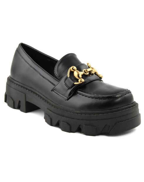 Mocassins Gabrielle noirs -  Talon 5 cm