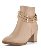 Bottines Esther beiges -  Talon 6 cm