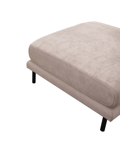 Pouf robin velours taupe - 90x70x49 cm