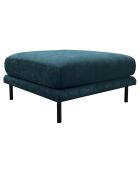 Pouf robin velours bleu canard - 90x70x49 cm