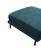 Pouf robin velours bleu canard - 90x70x49 cm