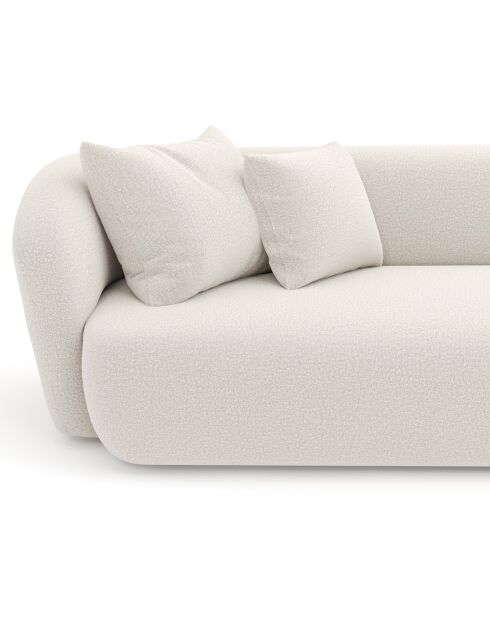 Hoekbank rechts Emy crèmekleurige bouclé stof - 300x155x77 cm