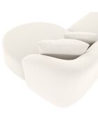 Canapé d'angle droit emy tissu bouclette  crème - 300x155x77 cm