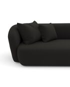 Canapé d'angle droit emy tissu bouclette noir - 300x155x77 cm