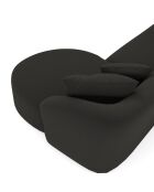 Canapé d'angle droit emy tissu bouclette noir - 300x155x77 cm