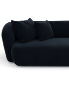 Canapé d'angle droit emy velours bleu nuit - 300x155x77 cm