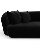 Canapé d'angle droit emy velours noir - 300x155x77 cm