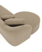 Canapé d'angle gauche emy tissu bouclette taupe - 300x155x77 cm