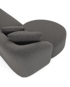 Canapé d'angle gauche emy tissu bouclette gris graphite - 300x155x77 cm