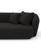 Canapé d'angle gauche emy tissu bouclette noir - 300x155x77 cm