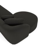 Canapé d'angle gauche emy tissu bouclette noir - 300x155x77 cm