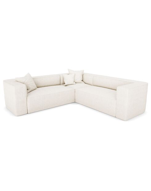 Canapé d'angle symétrique alma tissu bouclette crème - 250x250x72 cm