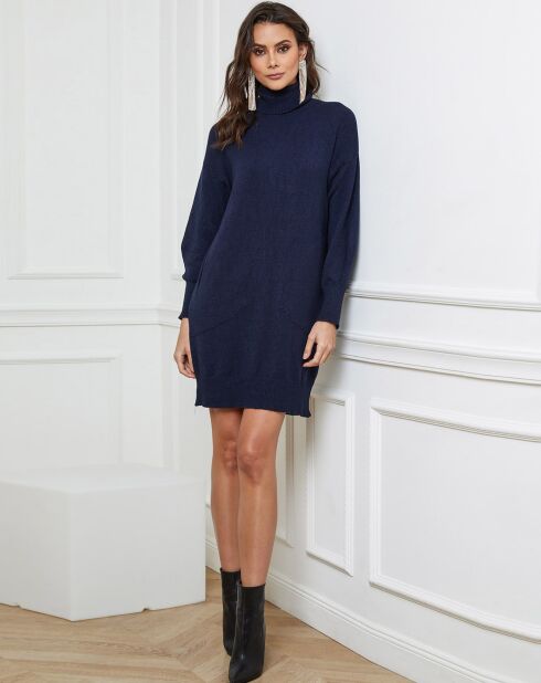 Marineblauwe jurk van kasjmiermix Warren