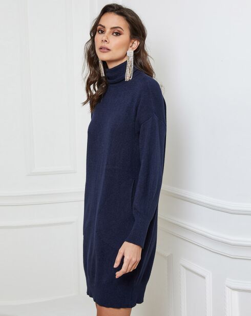 Marineblauwe jurk van kasjmiermix Warren