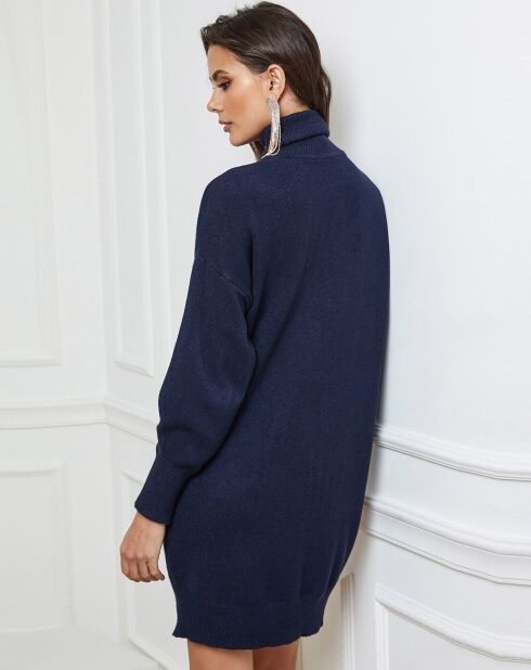 Marineblauwe jurk van kasjmiermix Warren