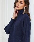 Marineblauwe jurk van kasjmiermix Warren