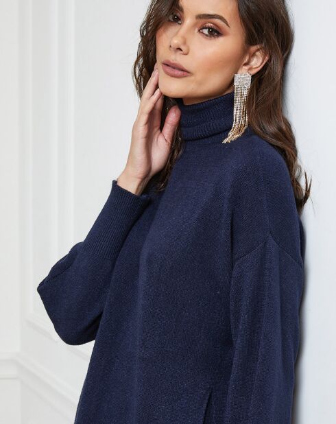 Marineblauwe jurk van kasjmiermix Warren