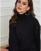 Zwarte jurk van kasjmiermix Warren