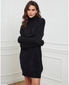 Zwarte jurk van kasjmiermix Warren