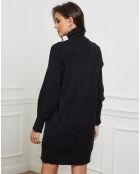 Zwarte jurk van kasjmiermix Warren