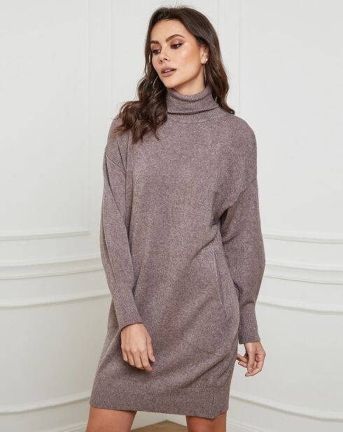 Taupefarbenes Kleid Warren aus einer Kaschmirmischung