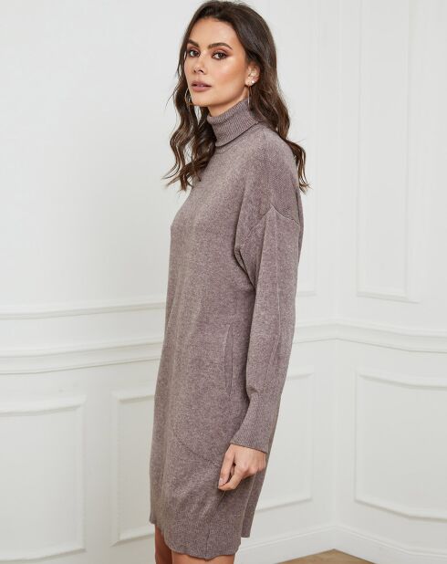 Taupefarbenes Kleid Warren aus einer Kaschmirmischung