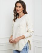 Pull en Cachemire mélangé Monza écru