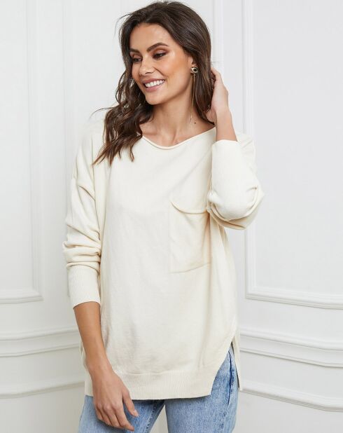 Pull en Cachemire mélangé Monza écru