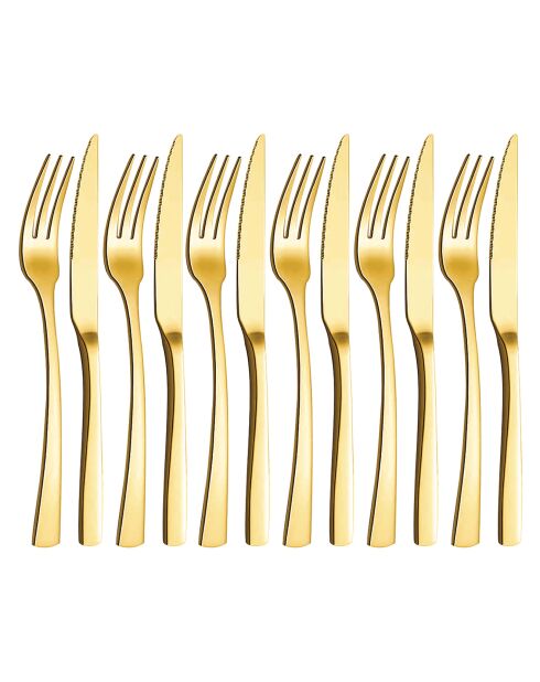 12 Couverts de table dorés
